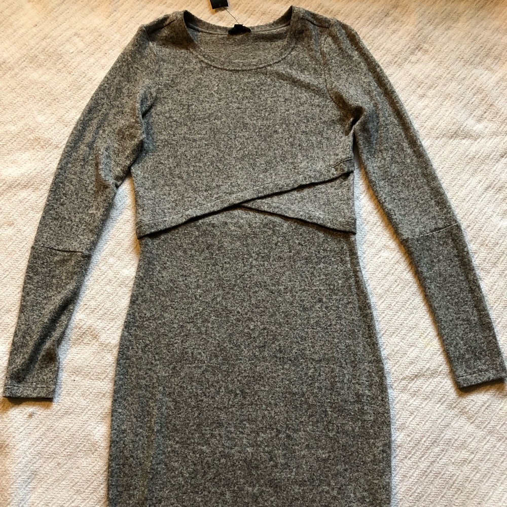 Express  Light Gray soft fitted dress NWT Size S